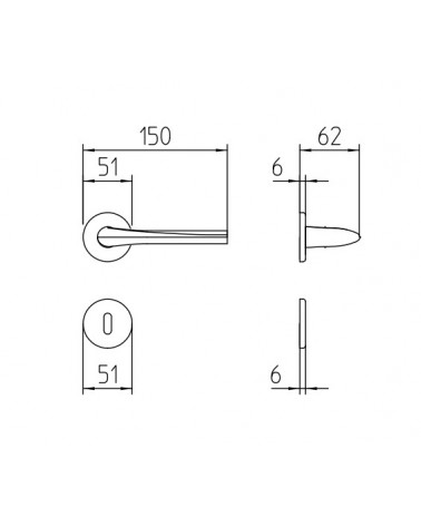 Poignée de porte Mandelli Filo avec dimensions
