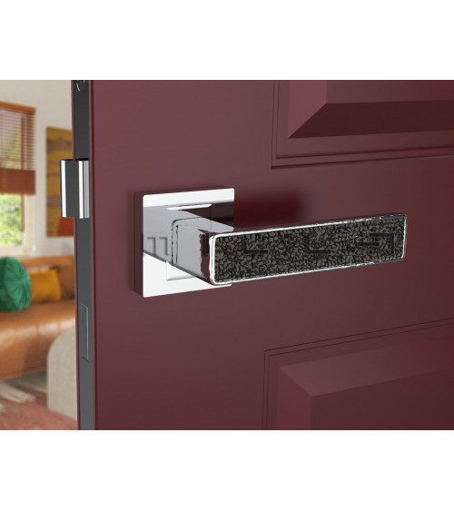 Poignée de porte chrome poli GLAMOUR quincaillerie design