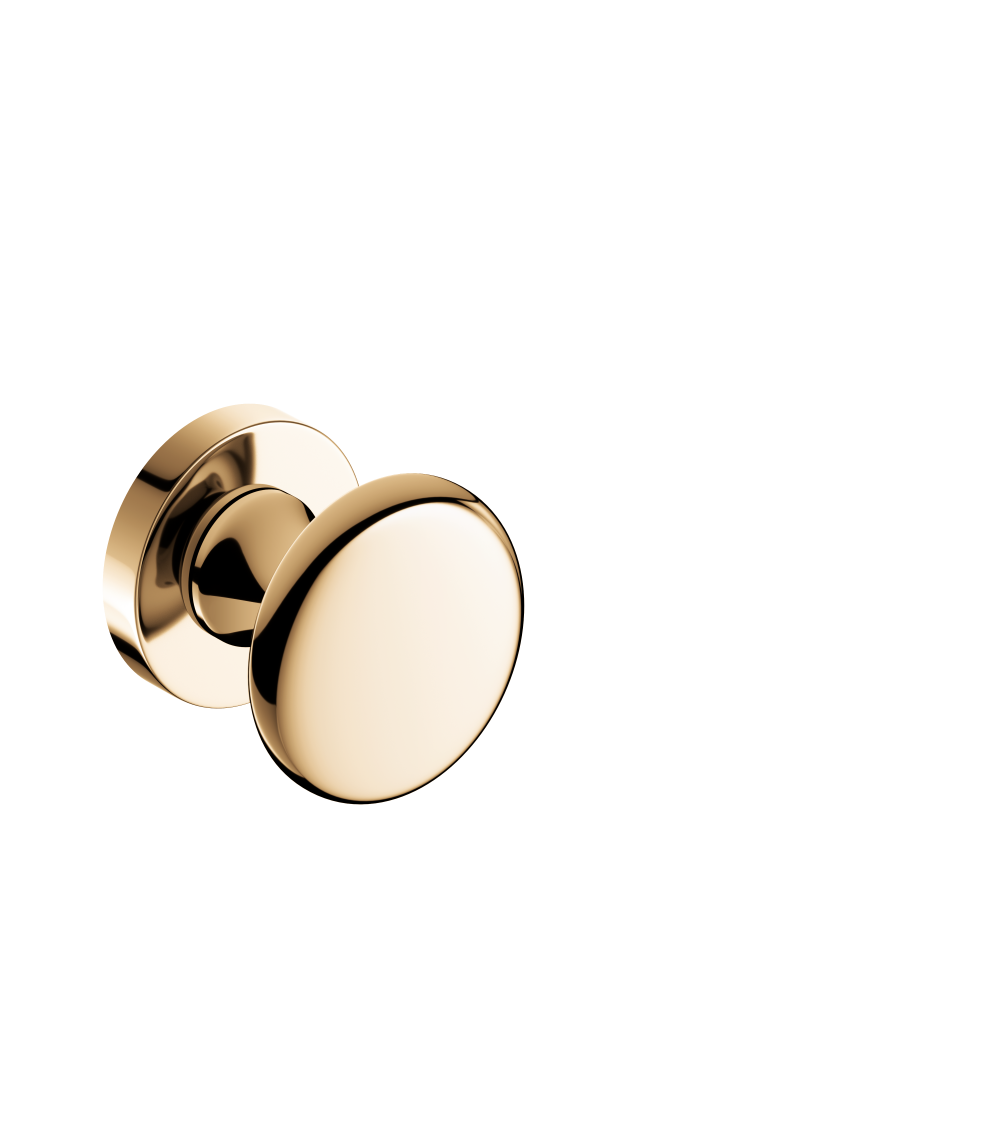 bouton de porte intérieure rétro disponible en or mat et or brillant