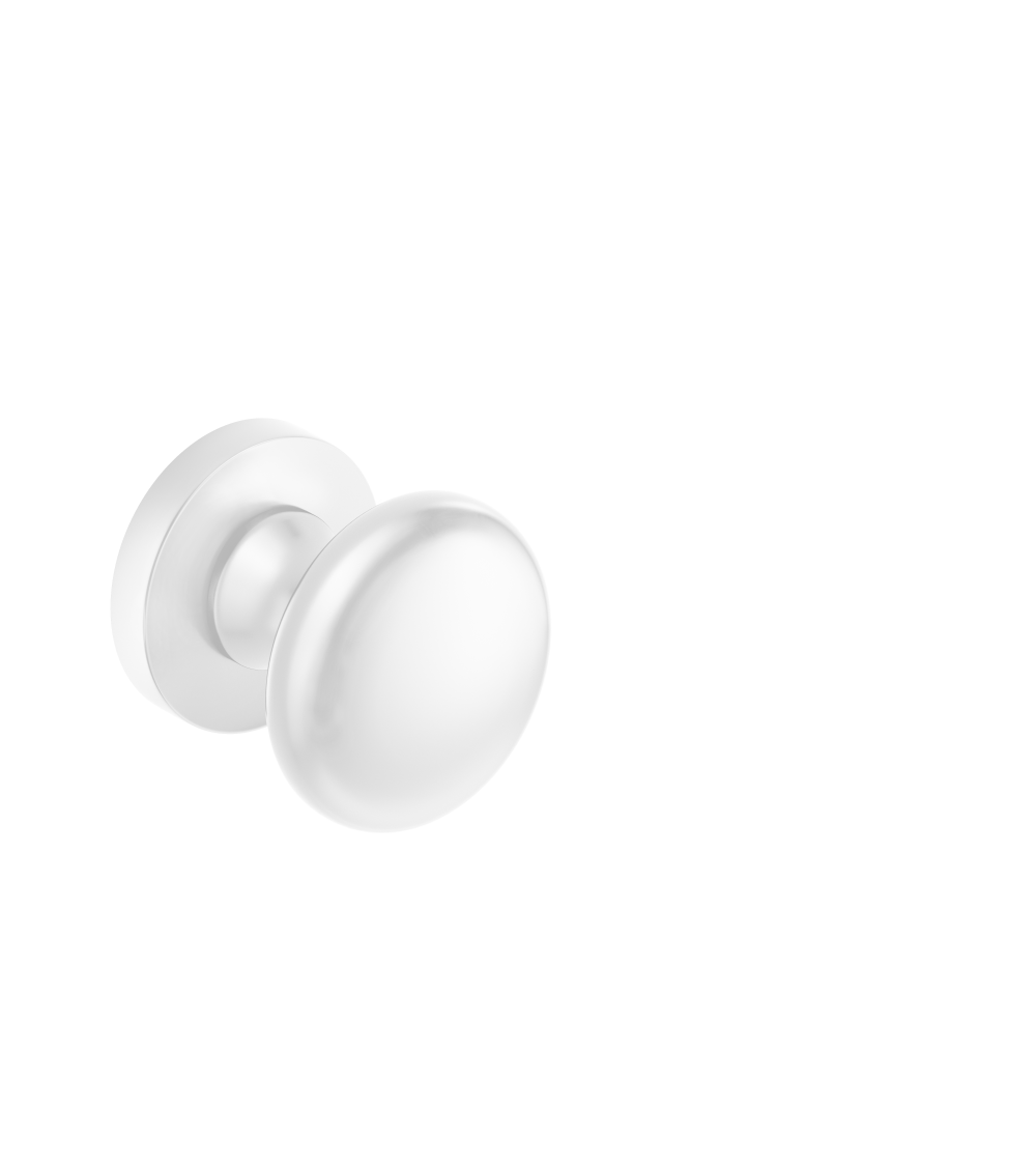 poignée d'intérieur classique transformée en bouton pour style rétro en finition blanc