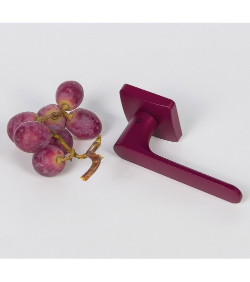 Poignée de porte de couleur Violette Bordeaux couché de soleil - Moon One Carré -  poignée design