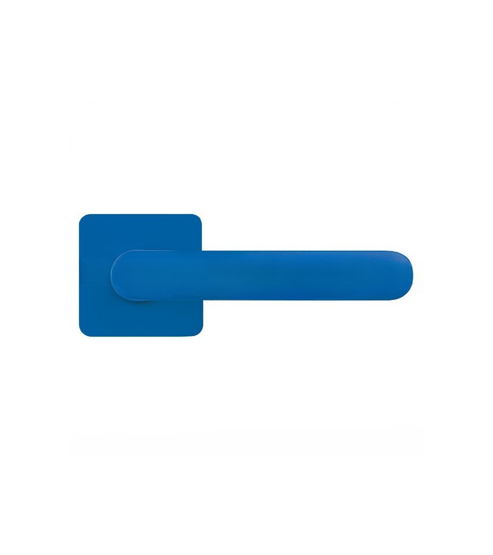 Poignée de porte de couleur Bleu Capri couché de soleil - Moon One Carré -  poignée design