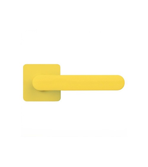 Poignée de porte de couleur Jaune citron couché de soleil - Moon One Carré -  poignée design