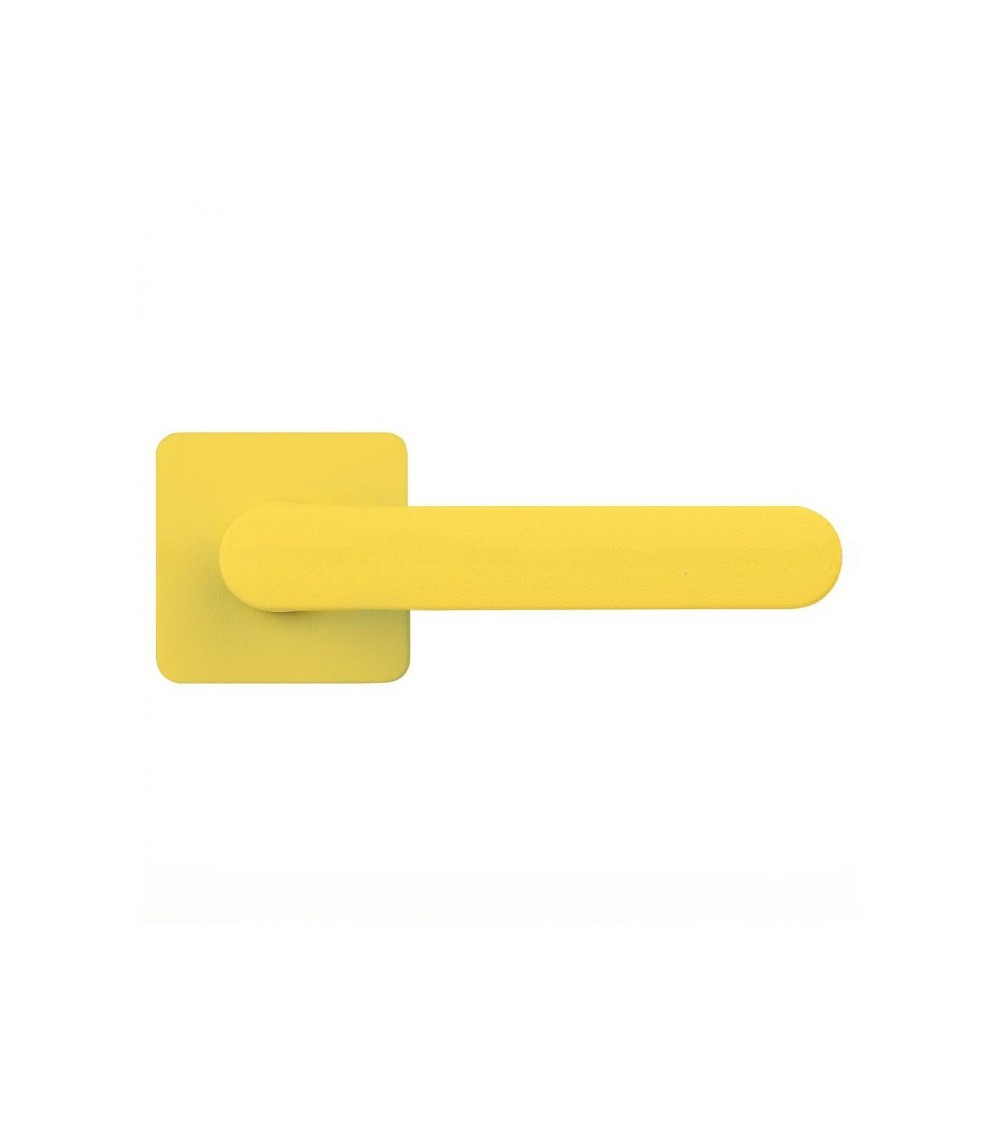 Poignée de porte de couleur Jaune citron couché de soleil - Moon One Carré -  poignée design