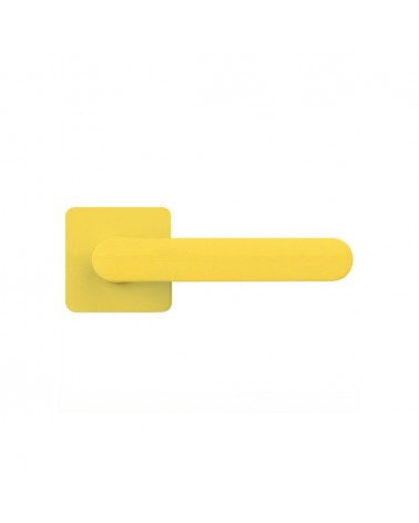 Poignée de porte de couleur Jaune citron couché de soleil - Moon One Carré -  poignée design