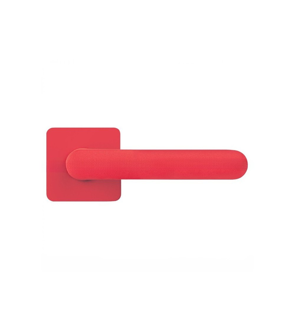 Poignée de porte de couleur Rouge Fraise couché de soleil - Moon One Carré -  poignée design