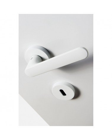 Poignée de porte de couleur blanche - Moon One Ronde -  poignée design
