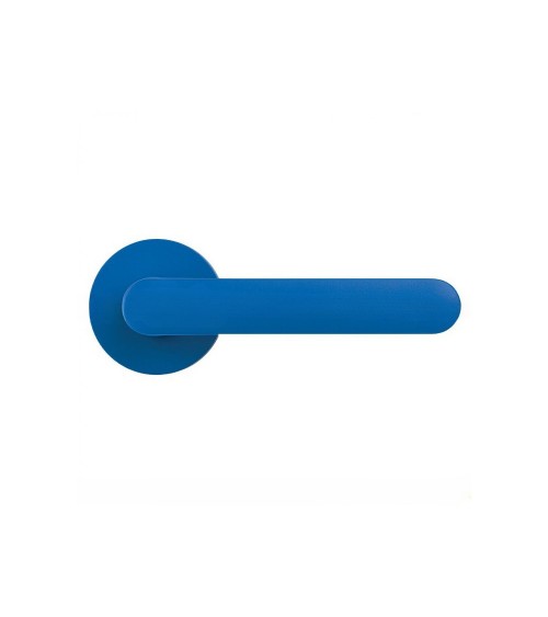 Poignée de porte de couleur Bleu Capri - Moon One Ronde -  poignée design