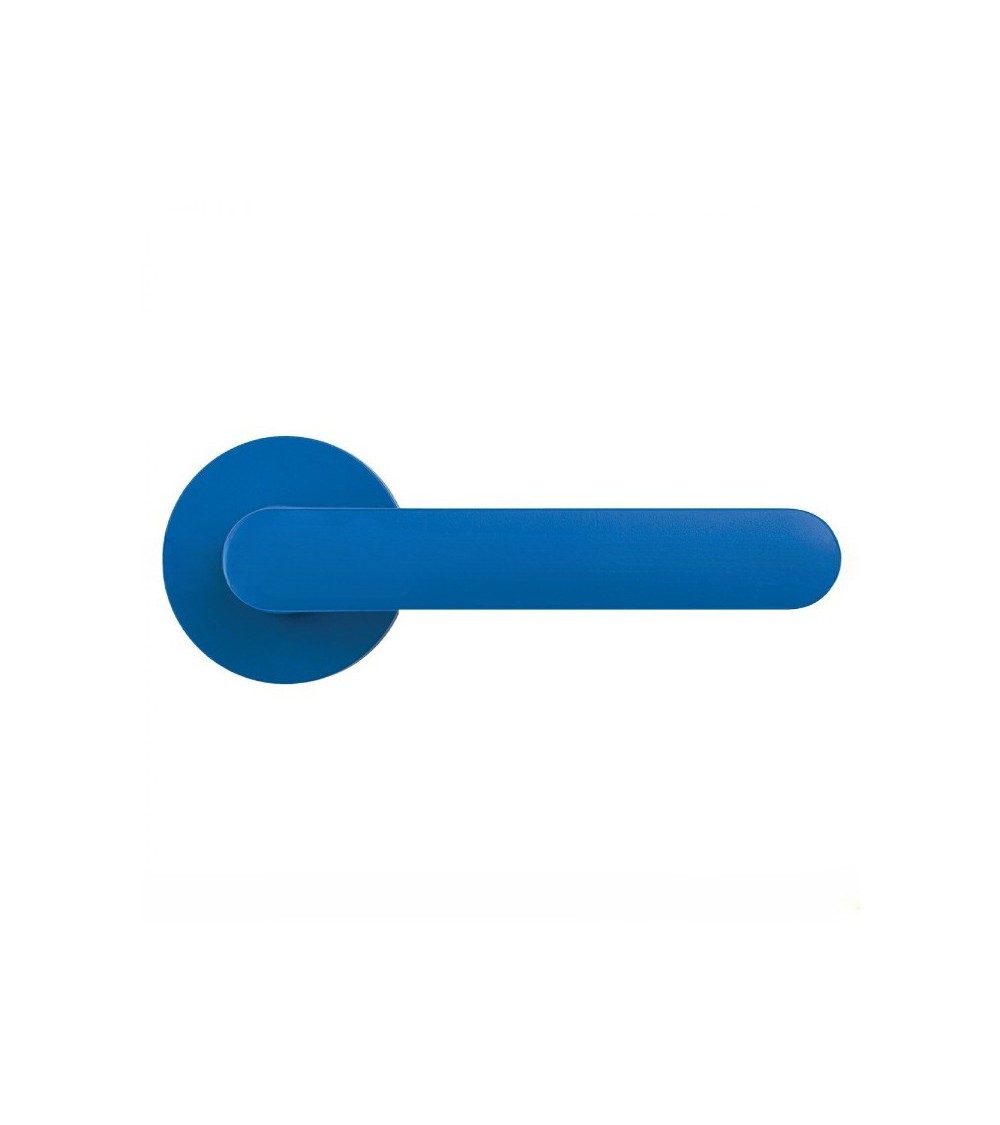 Poignée de porte de couleur Bleu Capri - Moon One Ronde -  poignée design