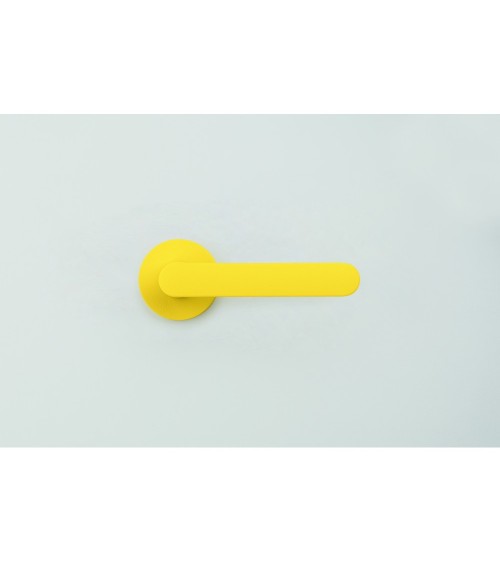 Poignée de porte de couleur Jaune Citron - Moon One Ronde -  poignée design