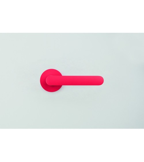 Poignée de porte de couleur Rouge Fraise - Moon One Ronde -  poignée design