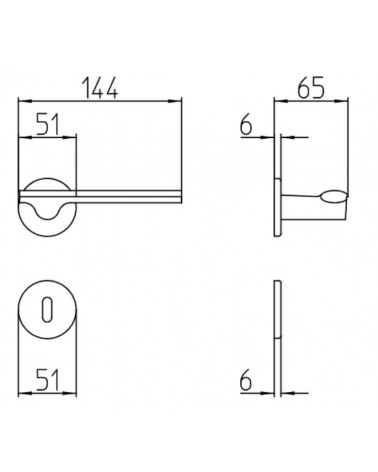 Poignée de porte Mandelli Ara avec dimensions