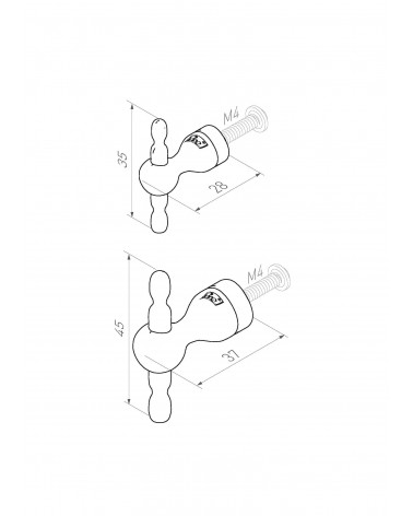 Bouton de meuble en bronze TAP -  poignée design