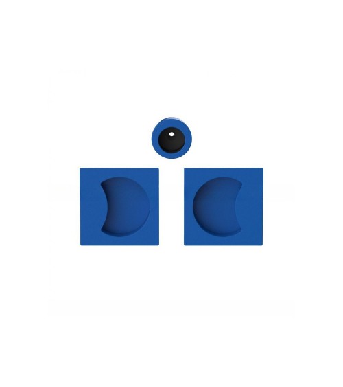 Poignée pour porte coulissante couleur bleu capri Colombo Design Moon One poignée design