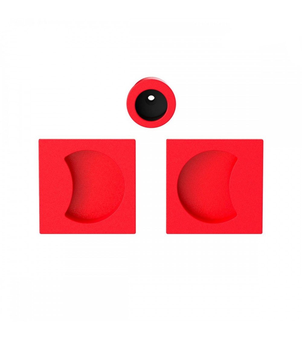 Poignée pour porte coulissante de couleur rouge fraise Colombo Design Moon One poignée design