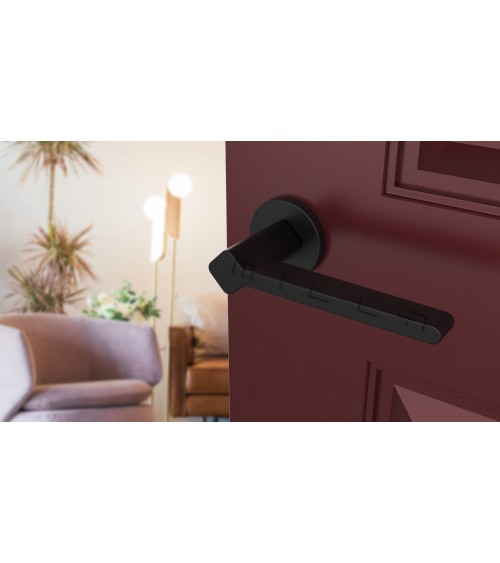 Poignée de porte sur plaque ronde NINFEA quincaillerie design