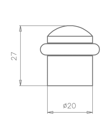Butée de porte TUPAI 115 avec dimensions