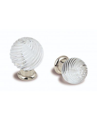 2 Boutons de meuble en verre Salice Paolo ASTER sur fond blanc