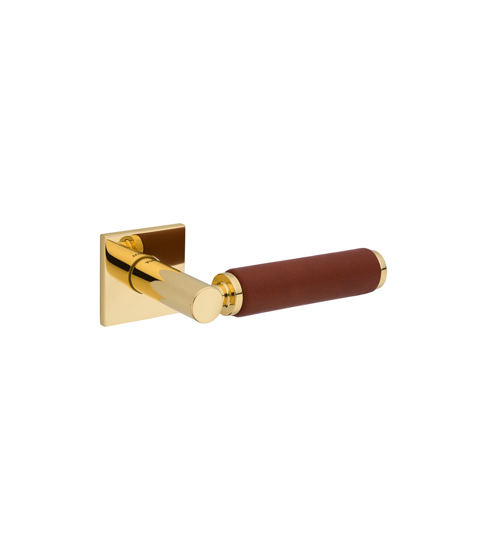 Poignée de porte contemporain en cuir clair TUPAI 4200/200 carrée -  poignée design