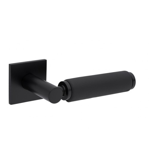 Poignée de porte Noire en cuir noir TUPAI 4200/202 carrée -  poignée design