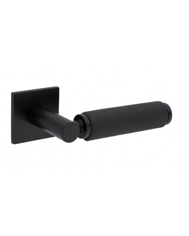 Poignée de porte Noire en cuir noir TUPAI 4200/202 carrée -  poignée design