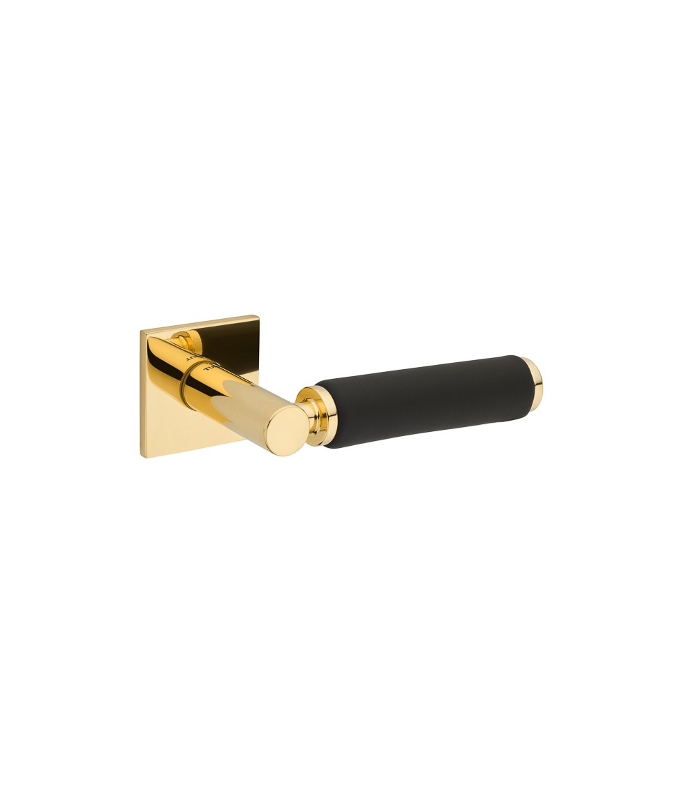 Poignée de porte contemporaine en cuir TUPAI 4200/202 carrée -  poignée design