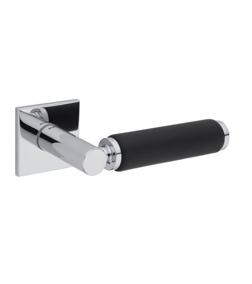 Poignée de porte en laiton et en cuir TUPAI 4200/202 carrée -  poignée design