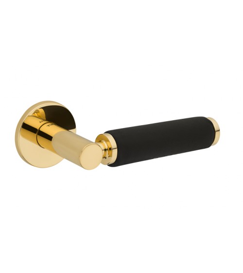 Poignée de porte noire en cuir TUPAI 4200/202 ronde -  poignée design