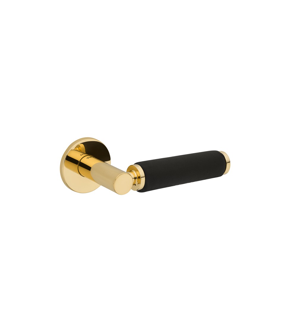 Poignée de porte noire en cuir TUPAI 4200/202 ronde -  poignée design