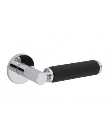 Poignée de porte Chrome poli en cuir TUPAI 4200/202 ronde -  poignée design