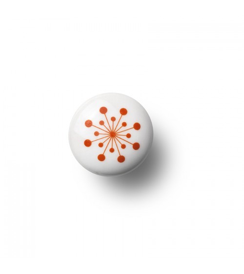 Bouton de meuble Anne Black model Flower de couleur orange, taille 30x30mm