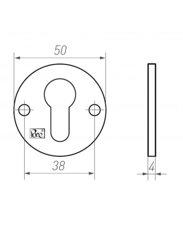 Rosace de porte R PURE clé PZ-50F -  poignée design