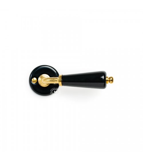 Poignée de porte en porcelaine noire Merigous -  poignée design