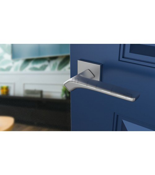 Poignée de porte chrome satiné BERGERIA quincaillerie design