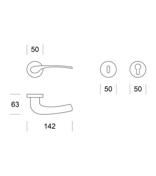 Poignée de porte chrome poli Ento Flap poignée design