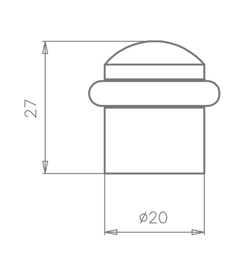 Butée de porte chrome poli TUPAI 115 quincaillerie design