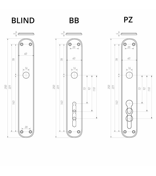 Poignée de porte noire sur plaque en fer BECDF -  poignée design