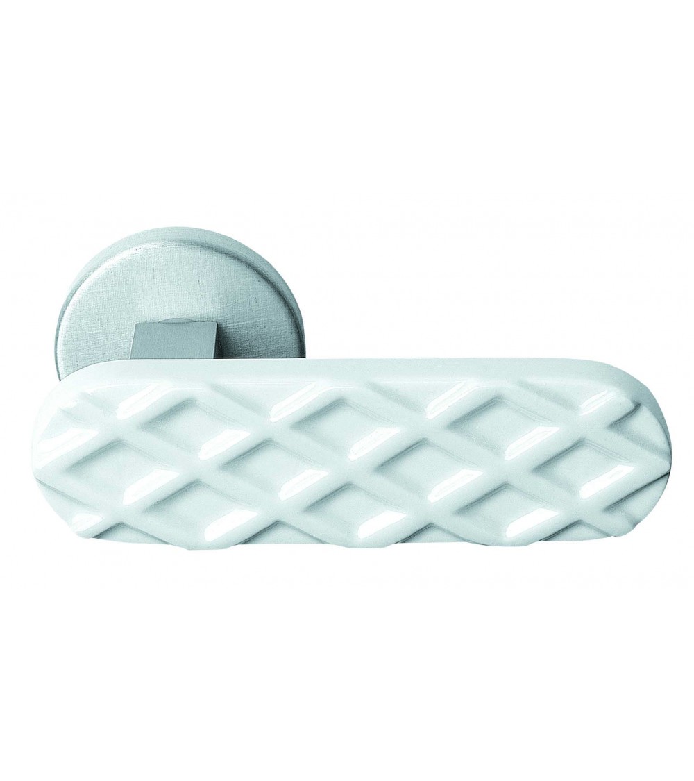 Poignée de porte croisillon en porcelaine blanche Merigous -  poignée design