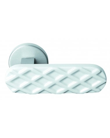 Poignée de porte croisillon en porcelaine blanche Merigous -  poignée design