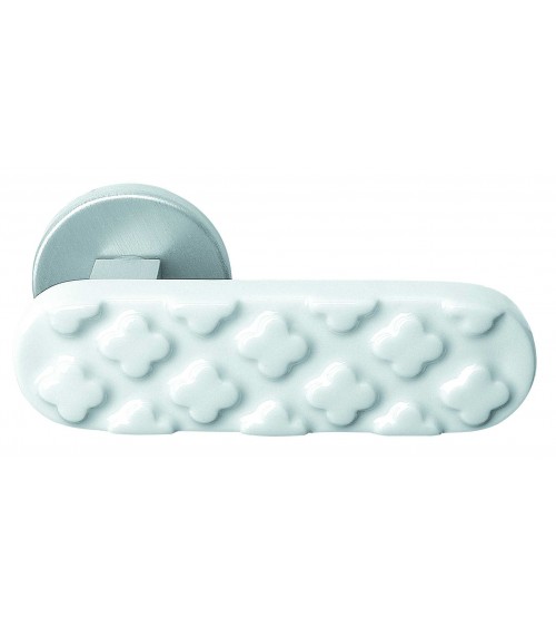 Poignée de porte croisillon en porcelaine blanche Merigous -  poignée design