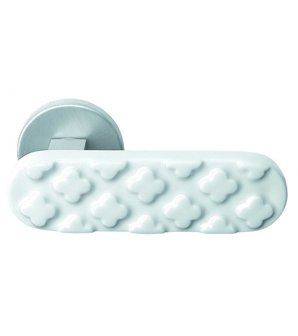 Poignée de porte croisillon en porcelaine blanche Merigous -  poignée design
