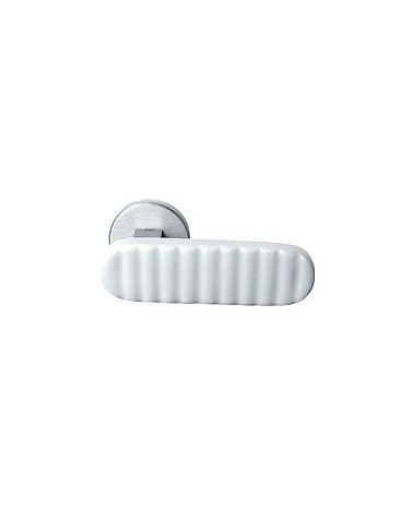 Poignée de porte en porcelaine blanche Merigous Delo Lido Cannelé -  poignée design