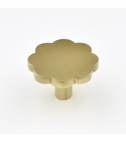 Bouton de meuble en laiton Fleur 08 poignée design