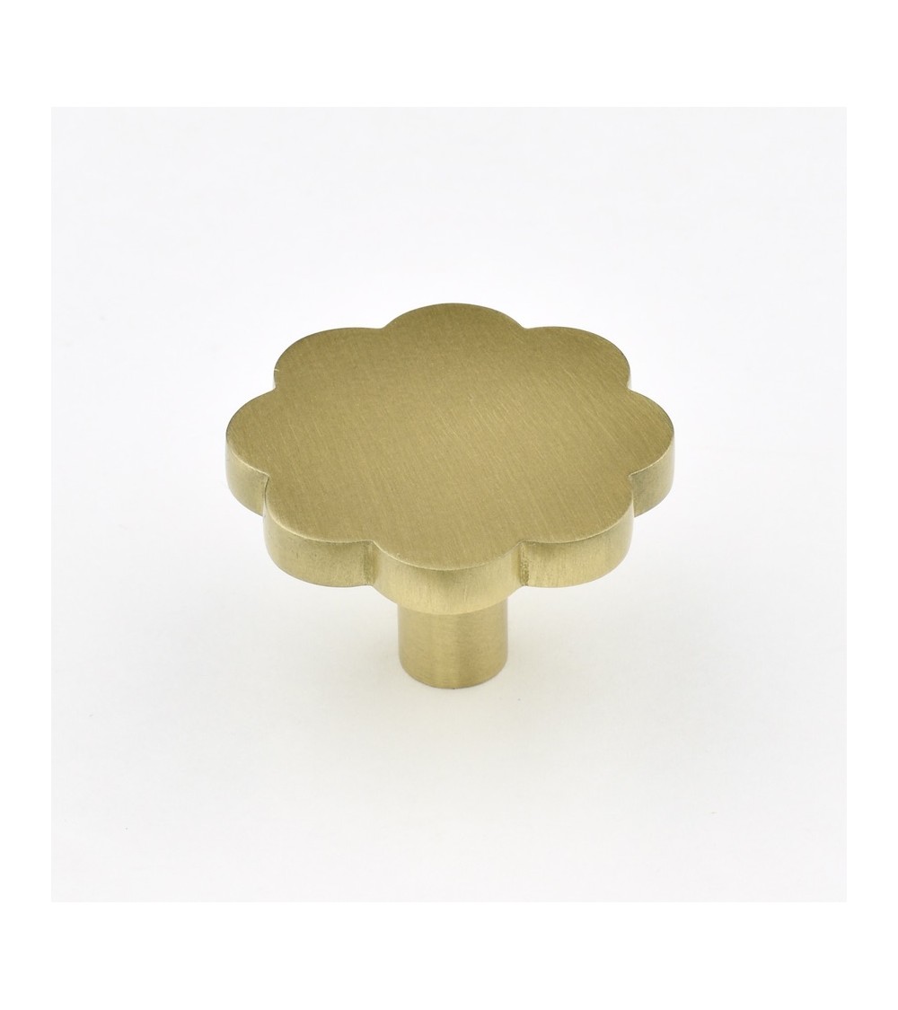 Bouton de meuble en laiton Fleur 08 poignée design