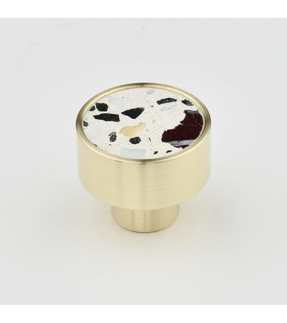 Bouton de meuble en laiton et Terrazzo poignée design