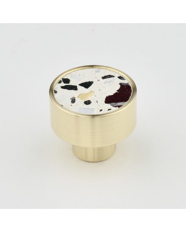 Bouton de meuble en laiton et Terrazzo poignée design
