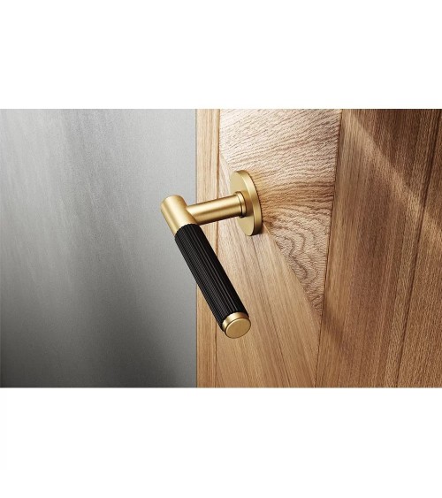 Poignées de porte bicolore Slim poignée design dorée et noire