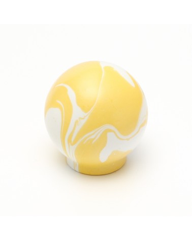 Bouton de meuble en bois de hêtre jaune poignée design