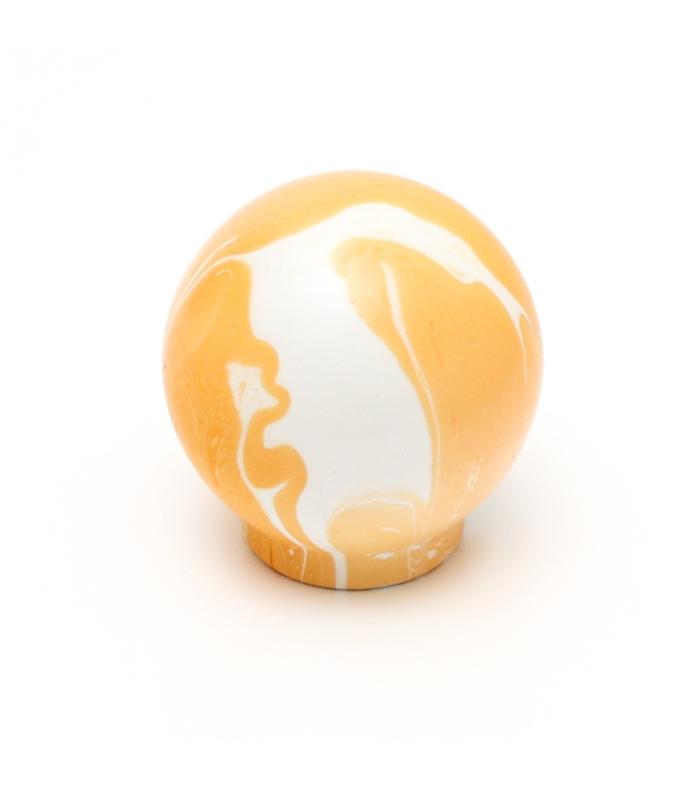 Bouton de meuble en bois de hêtre orange poignée design