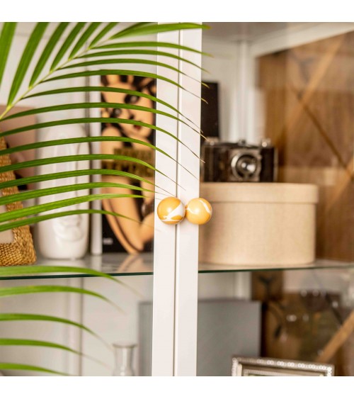 Bouton de meuble en bois de hêtre orange poignée design